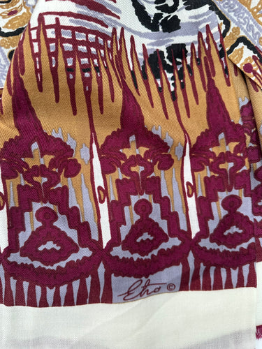 Natūralaus šilko satino šalikas 90x90 cm "Persų pasaka"