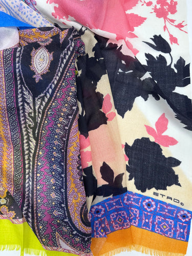 Natūralaus šilko satino šalikas 90x90 cm "Persų pasaka"