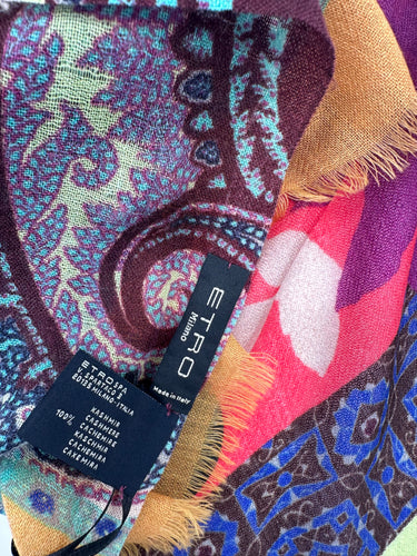 Natūralaus šilko satino šalikas 90x90 cm "Persų pasaka"