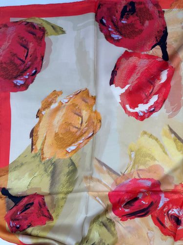 Naturaalsest siidist satiinist sall 90x90 cm "Pärsia muinasjutt"