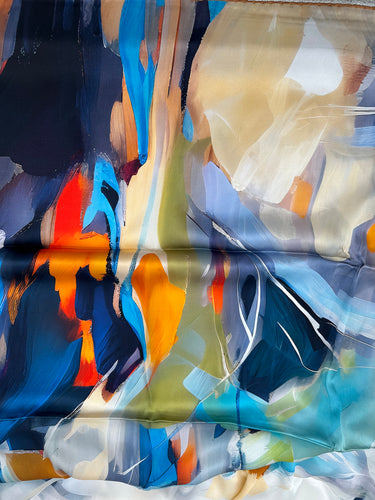 Natural silk satin scarf 107x107 cm "Peace"