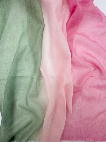 Ombre silk and kid mohair scarf "Cream"