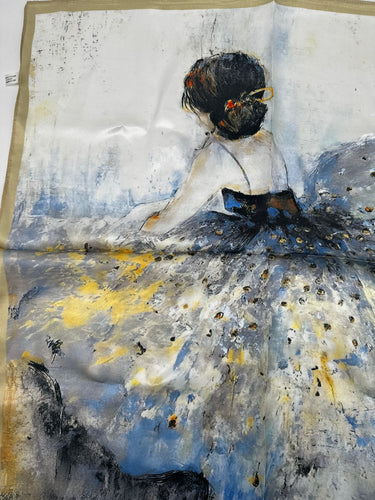 Looduslikust siidist sall 68x68 cm "Ballet"
