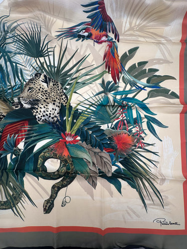 Naturaalsest siidist satiinist sall 90x90 cm "Pärsia muinasjutt"
