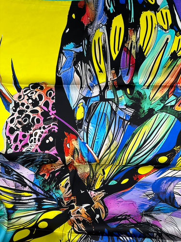 Natūralaus šilko satino šalikas 90x90 cm "Persų pasaka"