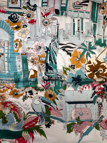 Naturaalsest siidist satiinist sall 110x110 cm "Roma II"