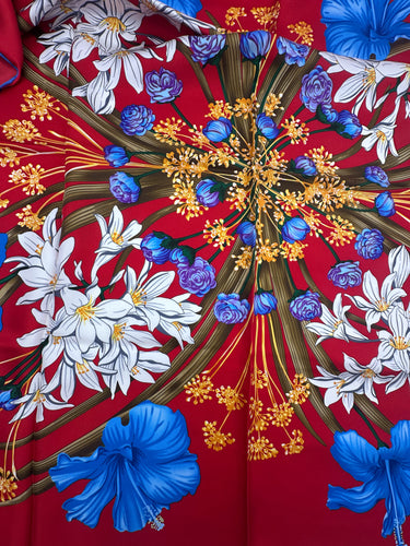 Natūralaus šilko satino šalikas 90x90 cm "Persų pasaka"