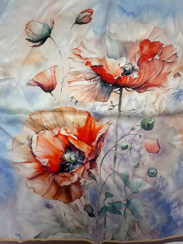 Natūralaus šilko šalikas 70x70 cm "Balansas"