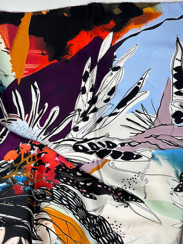 Natūralaus šilko satino šalikas 90x90 cm "Persų pasaka"