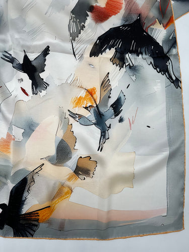 Natūralaus šilko satino šalikas 90x90 cm "Persų pasaka"