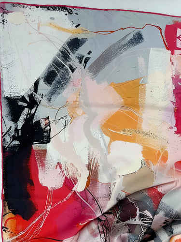 Natūralaus šilko satino šalikas 90x90 cm "Persų pasaka"