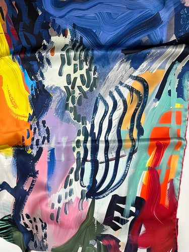 Natūralaus šilko satino šalikas 90x90 cm "Persų pasaka"