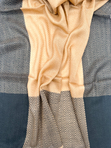 Ombre šilko ir kašmyro šalikas "Vandens atspindys"