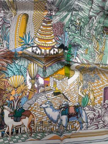 Natūralaus šilko satino šalikas 110x110 cm "Roma II"