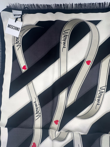 Brand "MOSCHINO" Natural silk twill scarf 90x90 cm