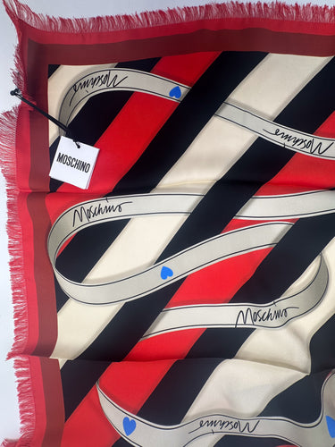 Brand "MOSCHINO" Natural silk twill scarf 90x90 cm