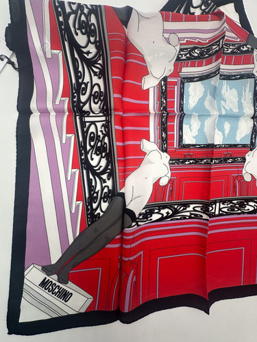 Natūralaus šilko satino šalikas 90x90 cm "Persų pasaka"