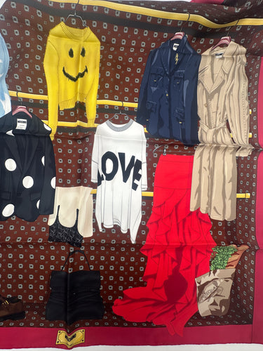 Natūralaus šilko satino šalikas 90x90 cm "Persų pasaka"