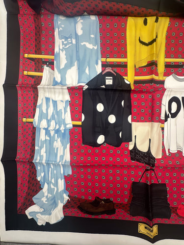 Natūralaus šilko satino šalikas 90x90 cm "Persų pasaka"