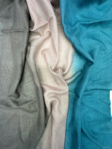 Ombre silk and kid wool scarf "Vītols"