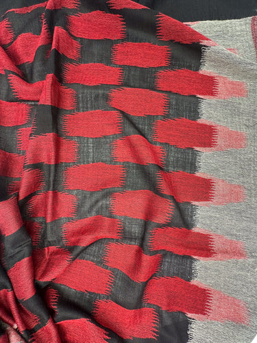 Austa IKAT patterned, silk and cashmere scarf