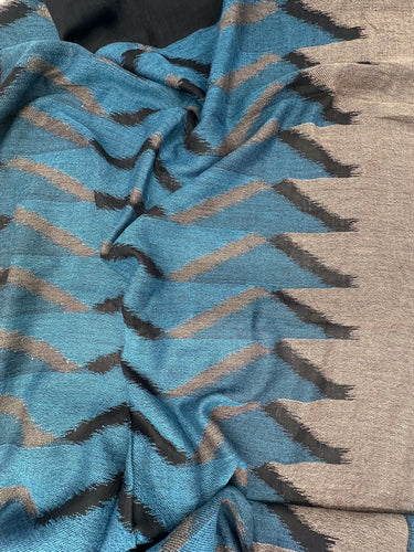 Austa IKAT patterned, silk and cashmere scarf