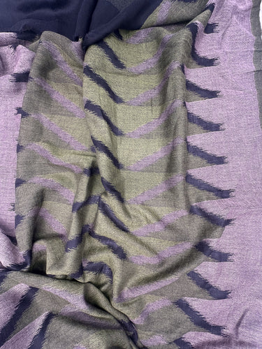 Austa IKAT patterned, silk and cashmere scarf