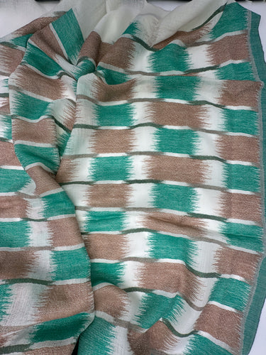 Austa IKAT patterned, silk and cashmere scarf