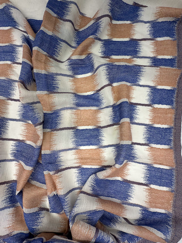 Austa IKAT patterned, silk and cashmere scarf