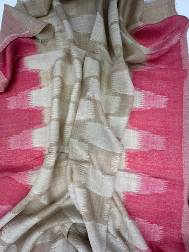 Austa IKAT patterned, silk and cashmere scarf