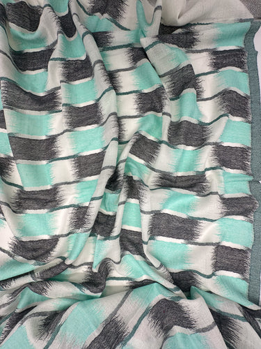 Austa IKAT patterned, silk and cashmere scarf