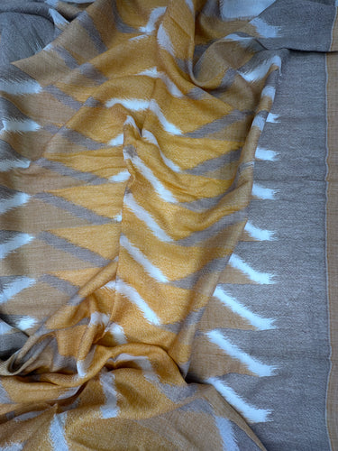 Austa IKAT patterned, silk and cashmere scarf