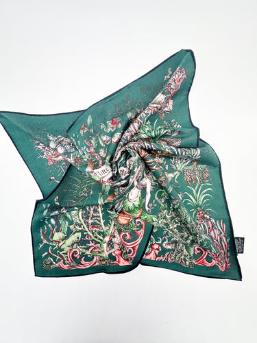Šiltas kašmyro ir šilko šalikas "Green Pegasus" 130 x 130cm