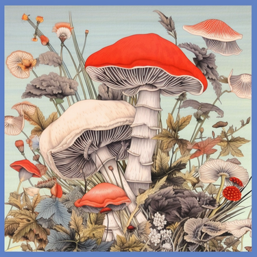Natūralaus šilko satino šalikas 90x90 cm "Persų pasaka"