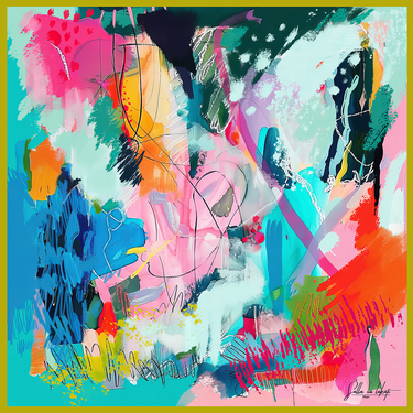 Natūralaus šilko satino šalikas 90x90 cm "Persų pasaka"